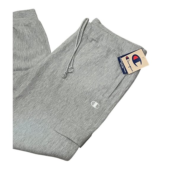 Champion Ribbed Drawstring Casual Cargo Jogger Sweatpants Sz 2XL Grey Mens - Picture 8 of 10